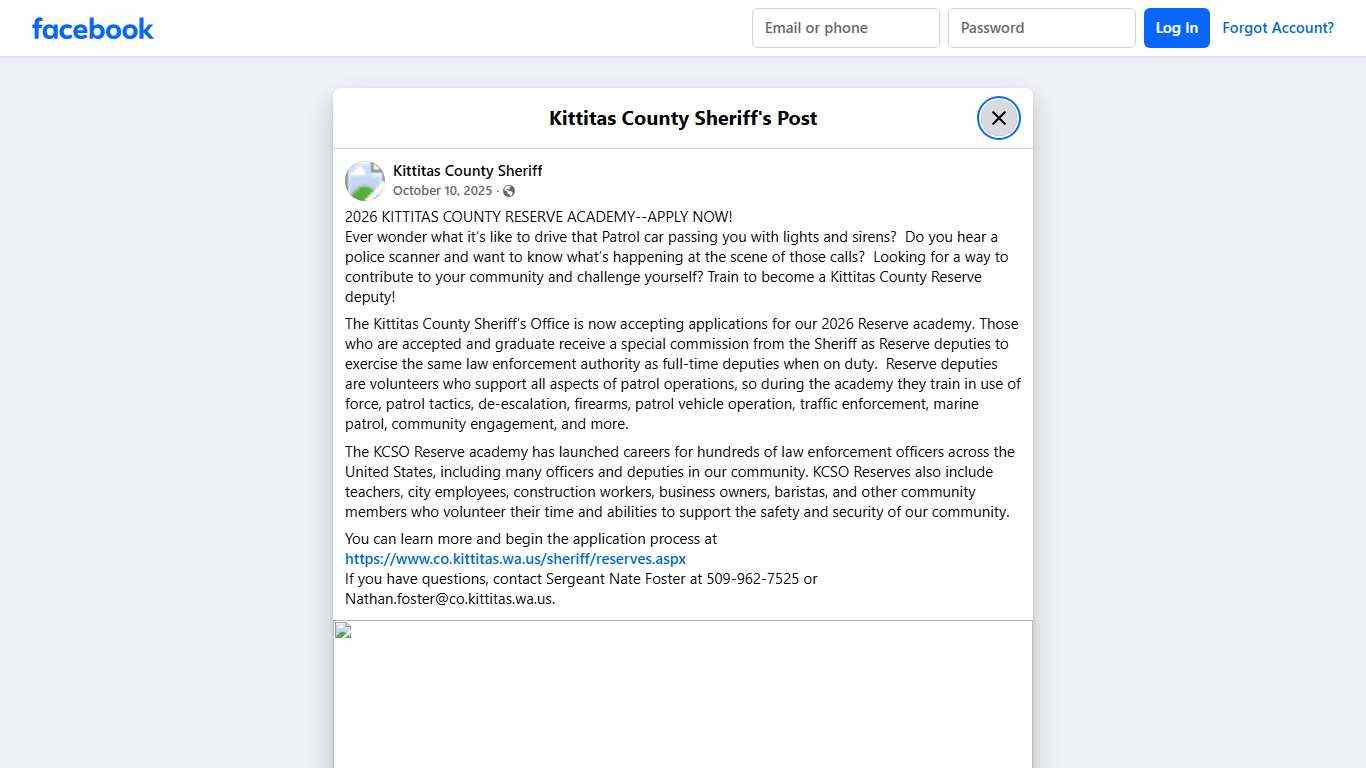 2026 KITTITAS COUNTY RESERVE... - Kittitas County Sheriff Facebook